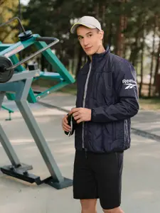 Reebok Men Navy Blue Solid BAS Light Padded Jacket