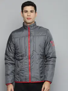 Reebok Men Charcoal Grey Solid Core Light Padded Jacket