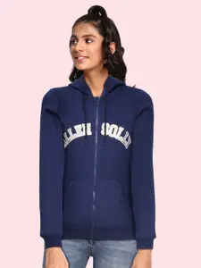 Allen Solly Junior Girls Navy Blue Embellished Applique Detail Hooded Sweatshirt