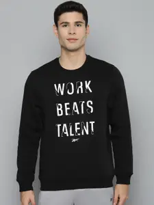 Reebok Men Black Printed Training Sweatshirt