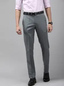 Park Avenue Men Grey Smart Fit Formal Trousers