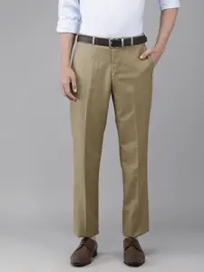Park Avenue Men Khaki Smart Fit  Formal Trousers