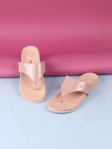 Mochi Women Pink Flatform Sandals