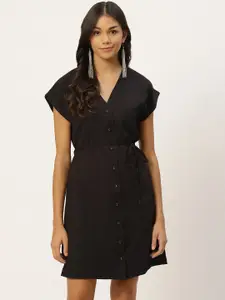 Trendyol Black Solid A-Line Dress