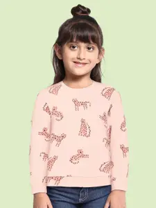 mothercare Infant Girls Pink Printed Pure Cotton Sweatshirt