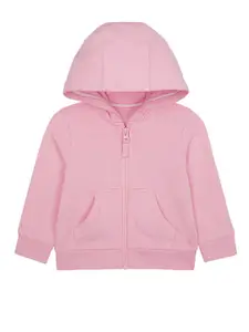 mothercare Girls Pink Hooded Pure Cotton Sweatshirt