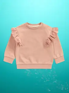 mothercare Infant Girls Pink Pure Cotton Solid Sweatshirt