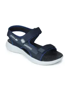 Liberty Men Navy Blue & White PU Comfort Sandals