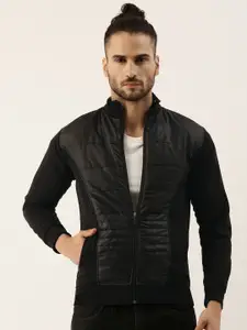 Campus Sutra Men Black Solid Bomber Jacket