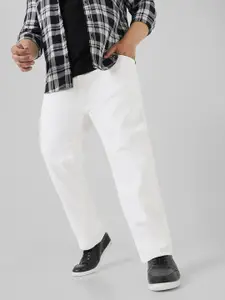 Urbano Plus Men White Regular Fit Stretchable Jeans