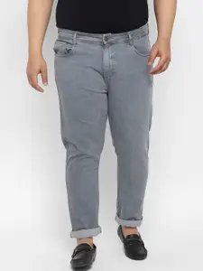 Urbano Plus Men Grey Acid Washed Heavy Faded Jeans