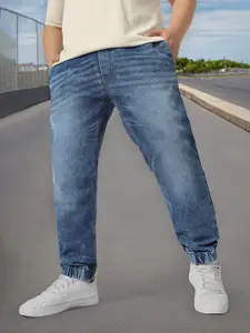 Urbano Plus Men Blue Acid Washed Heavy Faded Jeans