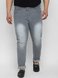 Urbano Plus Men Grey Regular Fit Heavy Fade Stretchable  Jeans