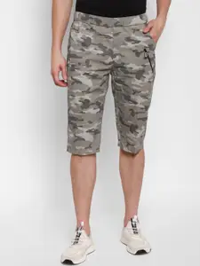 SAPPER Men Multicoloured Camouflage Printed Slim Fit Mid-Rise Shorts