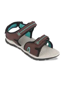 FURO by Red Chief Men Brown & Turquoise Blue Solid Sports Sandals
