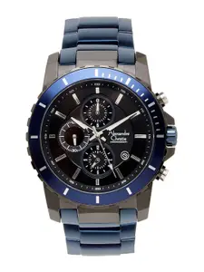 Alexandre Christie Men Blue Dial & Blue Stainless Steel Bracelet Style Straps Analogue Watch