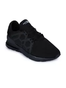 Liberty Men Black Mesh Running Non-Marking Shoes