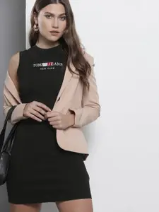 Tommy Hilfiger Black Bodycon Mini Dress with Logo