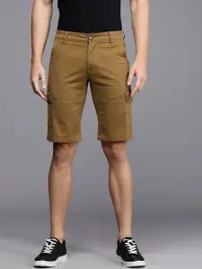 WROGN Men Khaki Solid Mid Rise Slim Casual Shorts