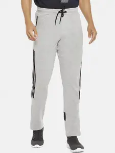 Ajile by Pantaloons Men Grey Melange Solid Slim-Fit Cotton Track Pants