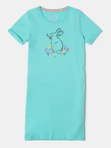 Jockey Girls Super Combed Cotton Printed Relaxed Fit Nightdress