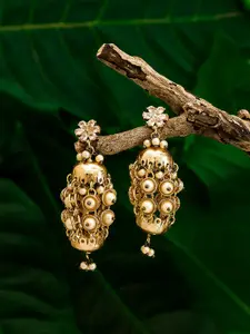 Aadita Gold-Toned Contemporary  Jhumka