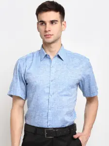 JAINISH Men Blue Cotton Short Sleeves Formal Shirt
