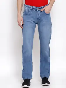FEVER Men Blue Cotton Light Fade Mid-Rise Regular Fit Jeans