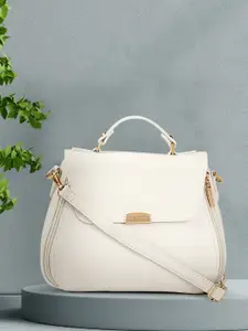 Lino Perros White Solid Satchel