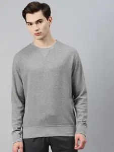 Marks & Spencer Men Grey Melange Solid Lounge Sweatshirt
