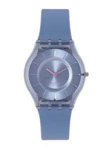 Swatch Women Teal Blue Swiss Made Water Resistant Analogue Watch SS08N100