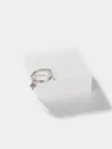 SHAYA Women Oxidized Silver-Toned Adjustable Finger Ring