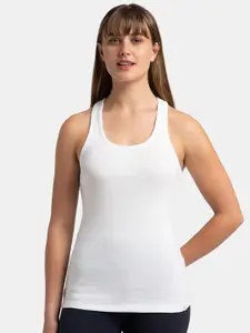 Jockey Super Combed Cotton Rib Fabric Slim Fit Solid Racerback Styled Tank Top -1467