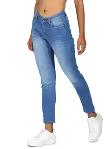 Flying Machine Women Blue Veronica Skinny Fit Heavy Fade Stretchable Jeans