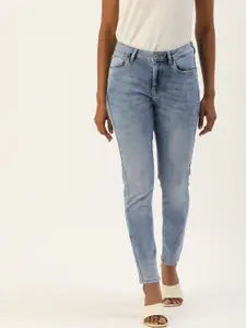 Flying Machine Women Blue Veronica Skinny Fit Heavy Fade Mid-Rise Stretchable Jeans