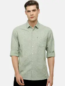 CAVALLO by Linen Club Men Green Ditsy Floral Printed Casual Shirt