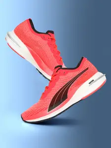 Puma Women Black & Coral Pink Deviate NITRO Running Shoes