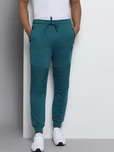 The Indian Garage Co Men Teal Solid Straight Fit Joggers