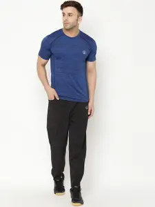 CHKOKKO Men Blue & Black Solid Tracksuit