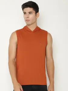 CHKOKKO Men Rust T-shirt