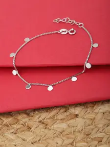 Carlton London Women Silver-Toned Rhodium-Plated Charm Bracelet