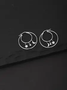 Carlton London Rhodium-Plated Circular Hoop Earrings