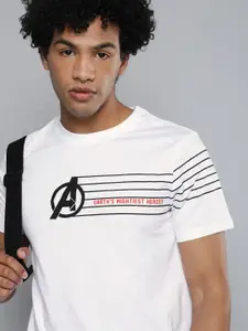 Kook N Keech Marvel Men White Avengers Printed Pure Cotton Casual T-shirt
