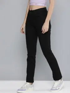 Levis Women Black Straight Fit High-Rise Clean Look Stretchable Jeans