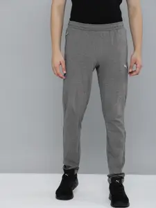 Puma Men Charcoal Grey Regular fit  Zippered Knitted Jersey Sweat Pants