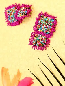 Crunchy Fashion Multicoloured Silver-Plated Bohemian Contemporary Drop Earrings