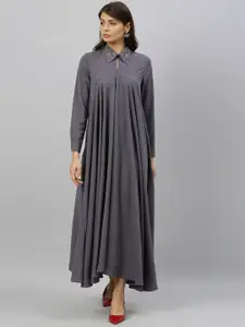 RAREISM Women Grey & Silver-Toned Maxi Dress