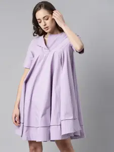 RAREISM Women Lavender A-Line Dress
