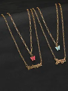 Jewels Galaxy Women Gold Plated Layered Necklace - Pack of 2