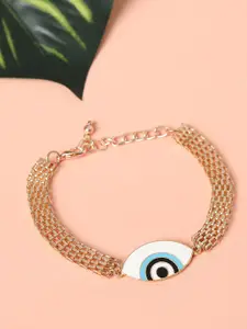 Blueberry Women Gold Plated Evil Eye Chain Bracelet